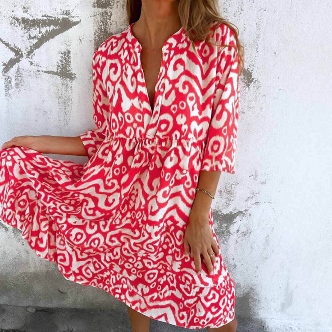 FLORELLA - ELEGANT DRESS WITH V-NECK