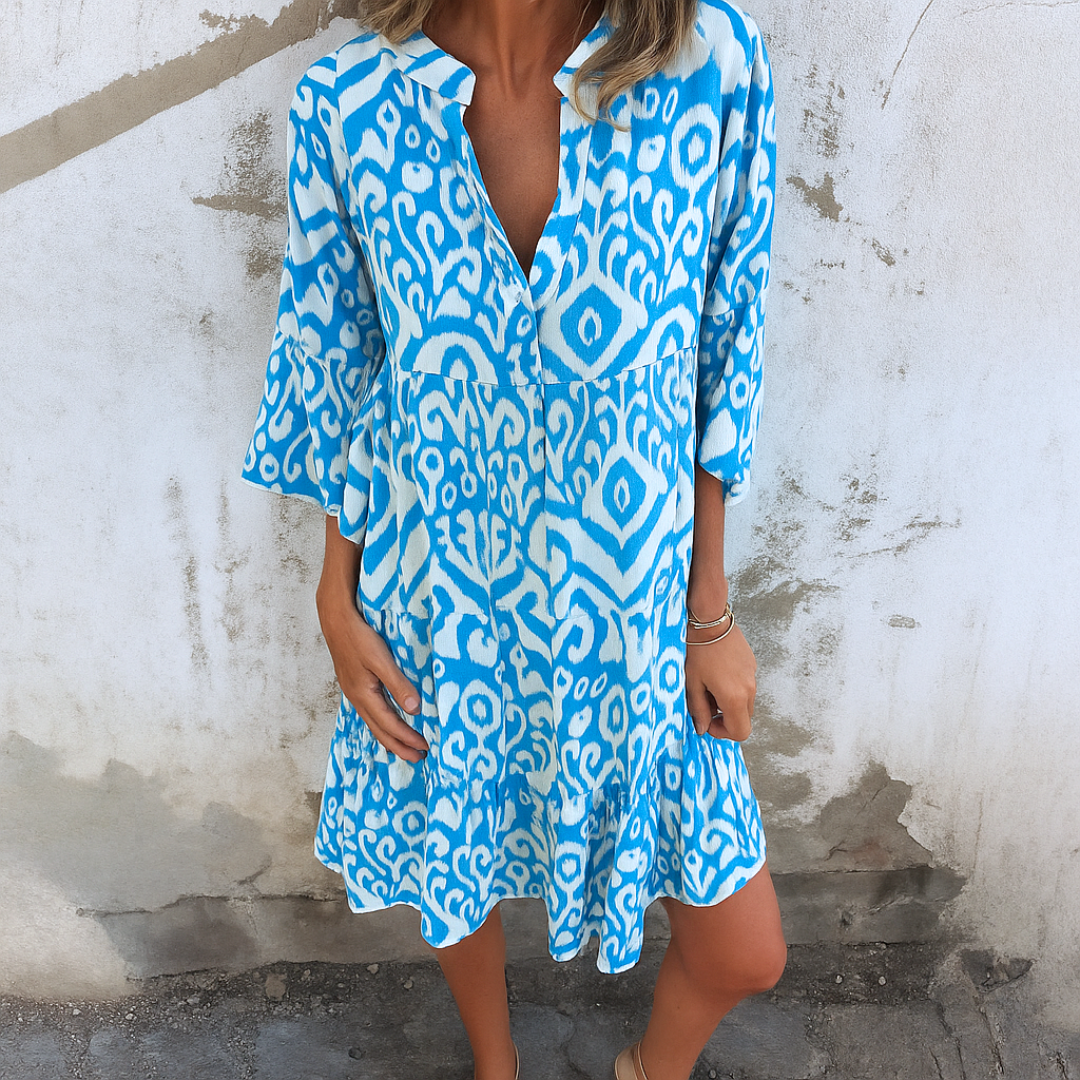 FLORELLA - ELEGANT DRESS WITH V-NECK