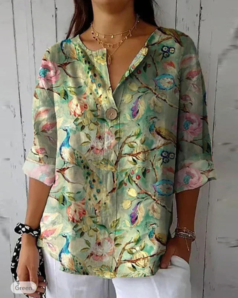 HELEINA - Floral Vintage Shirt