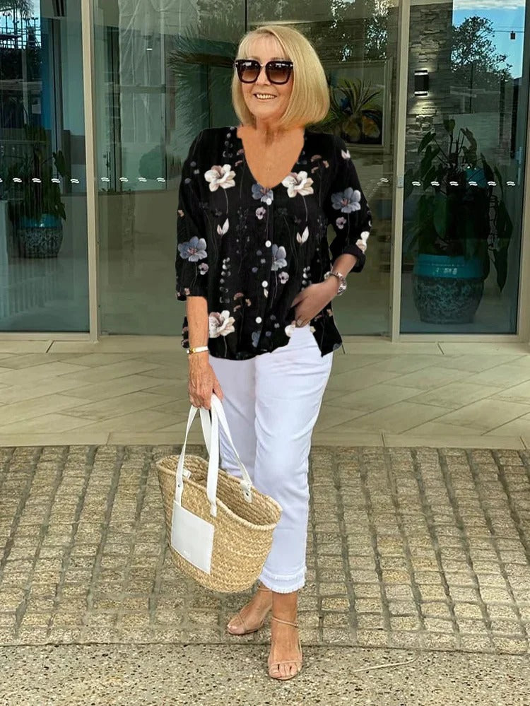 Dorothea - Elegant Floral Blouse