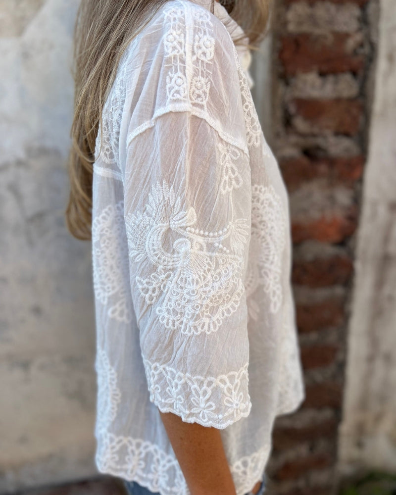 IAREL - STYLISH EDGED EMBROIDERED BLOUSE