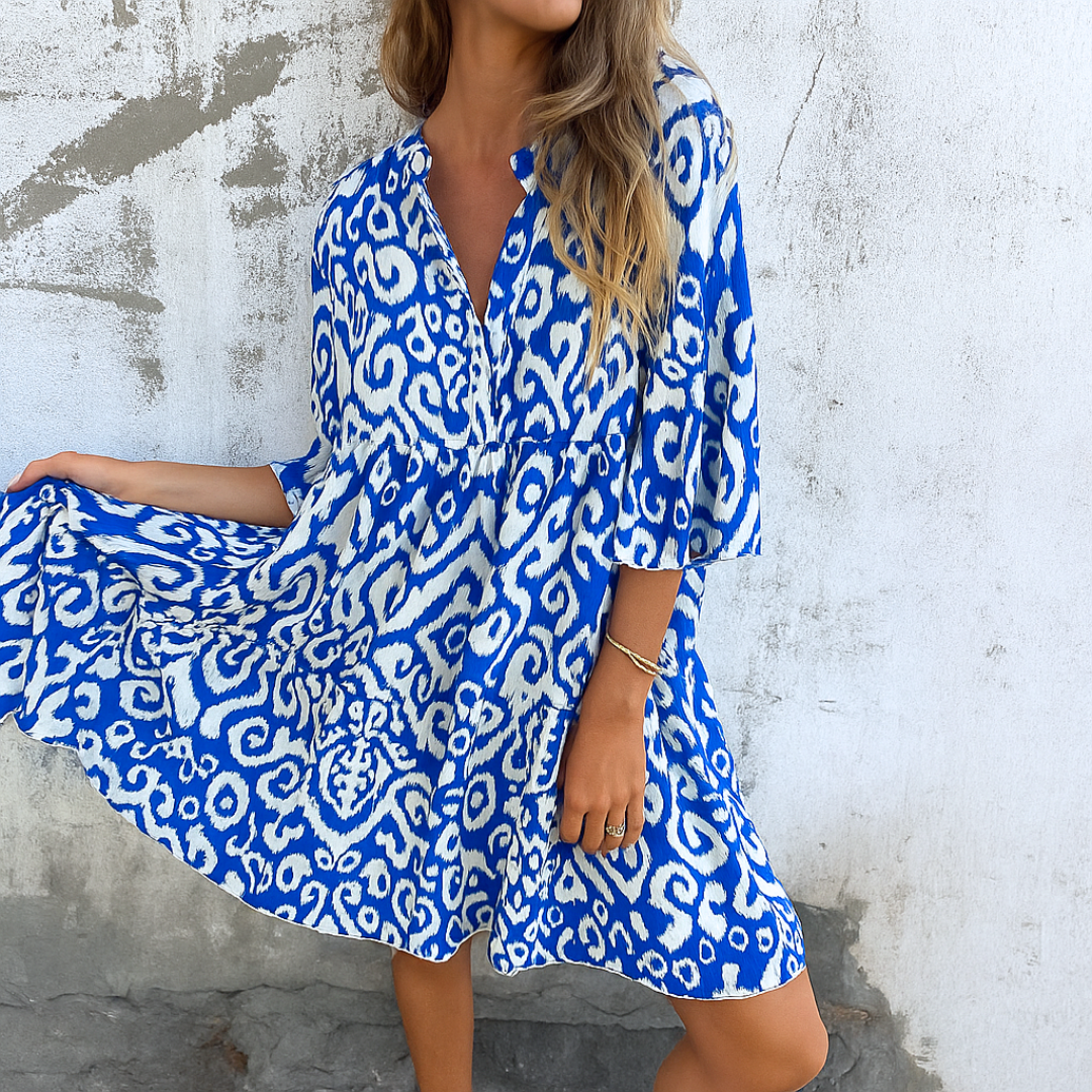 FLORELLA - ELEGANT DRESS WITH V-NECK