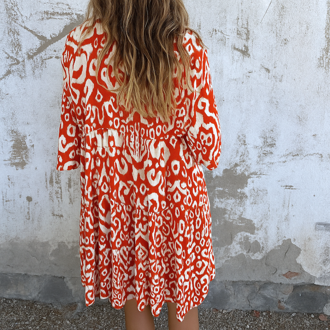 FLORELLA - ELEGANT DRESS WITH V-NECK