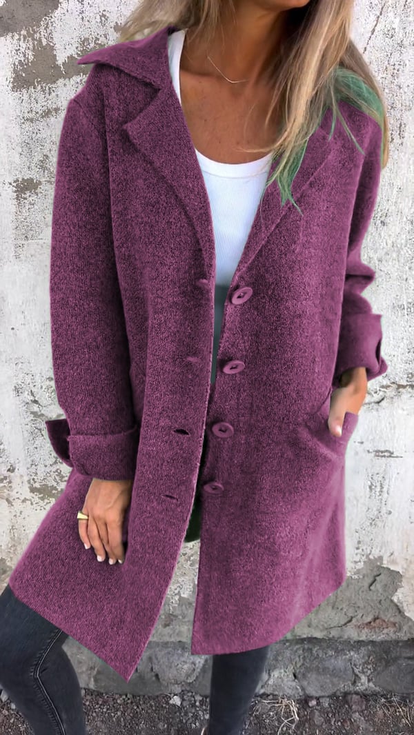 Baylea - Casual Long Jacket with Wool Collar