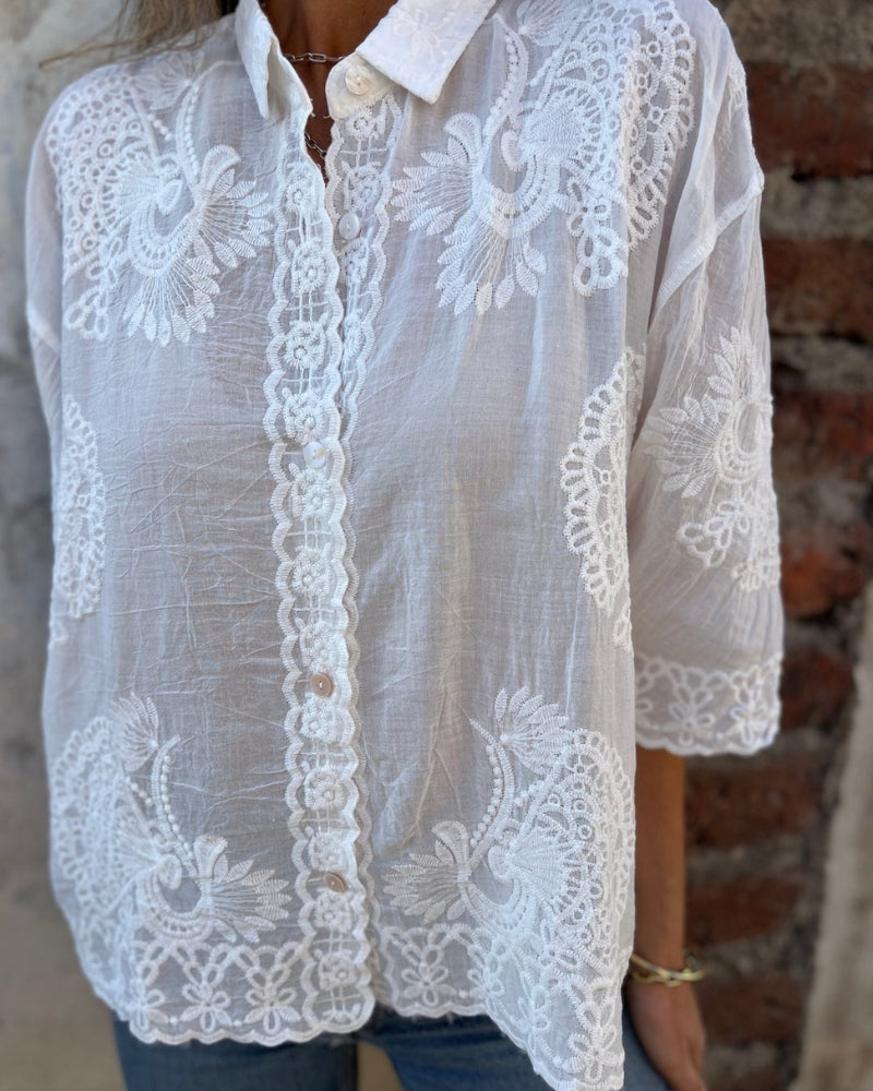 IAREL - STYLISH EDGED EMBROIDERED BLOUSE