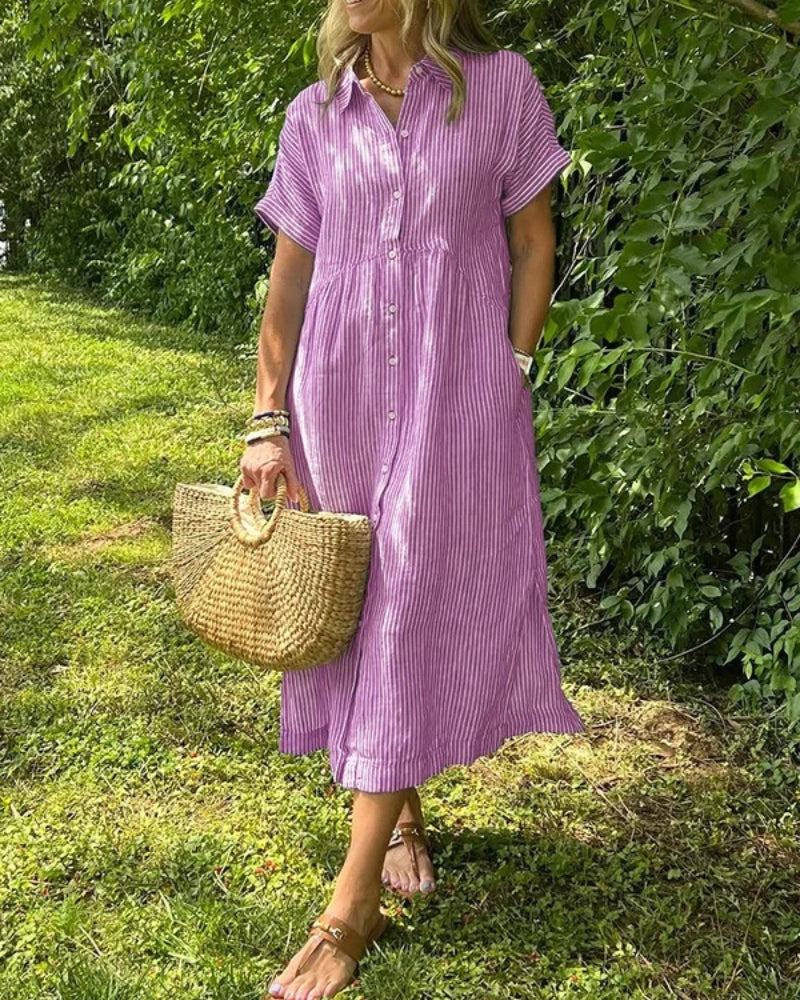 ANOREA - STYLISTIC STRIPED DRESS
