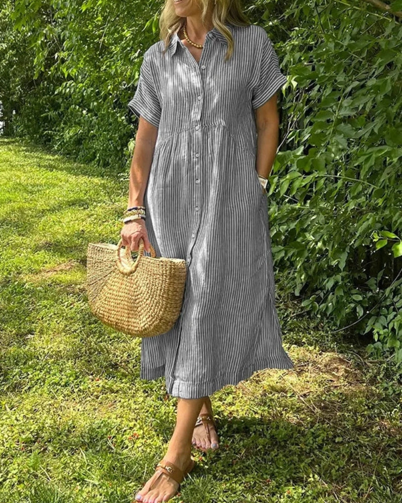 ANOREA - STYLISTIC STRIPED DRESS
