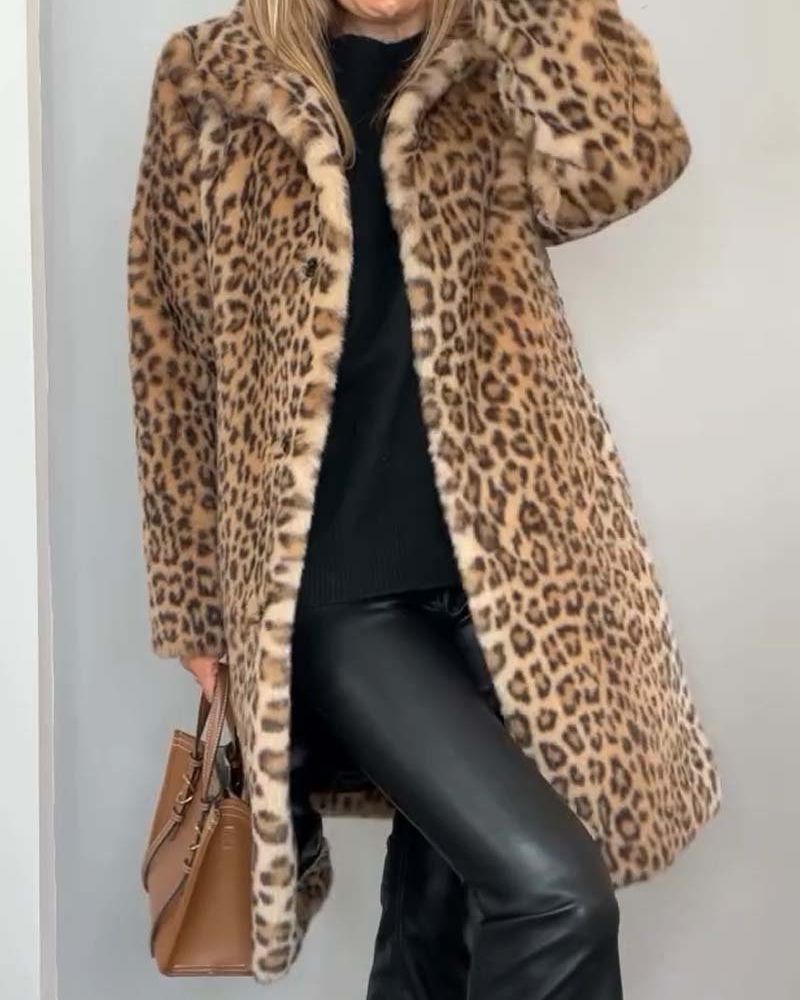 LEIA - Leopard Print Long Jacket