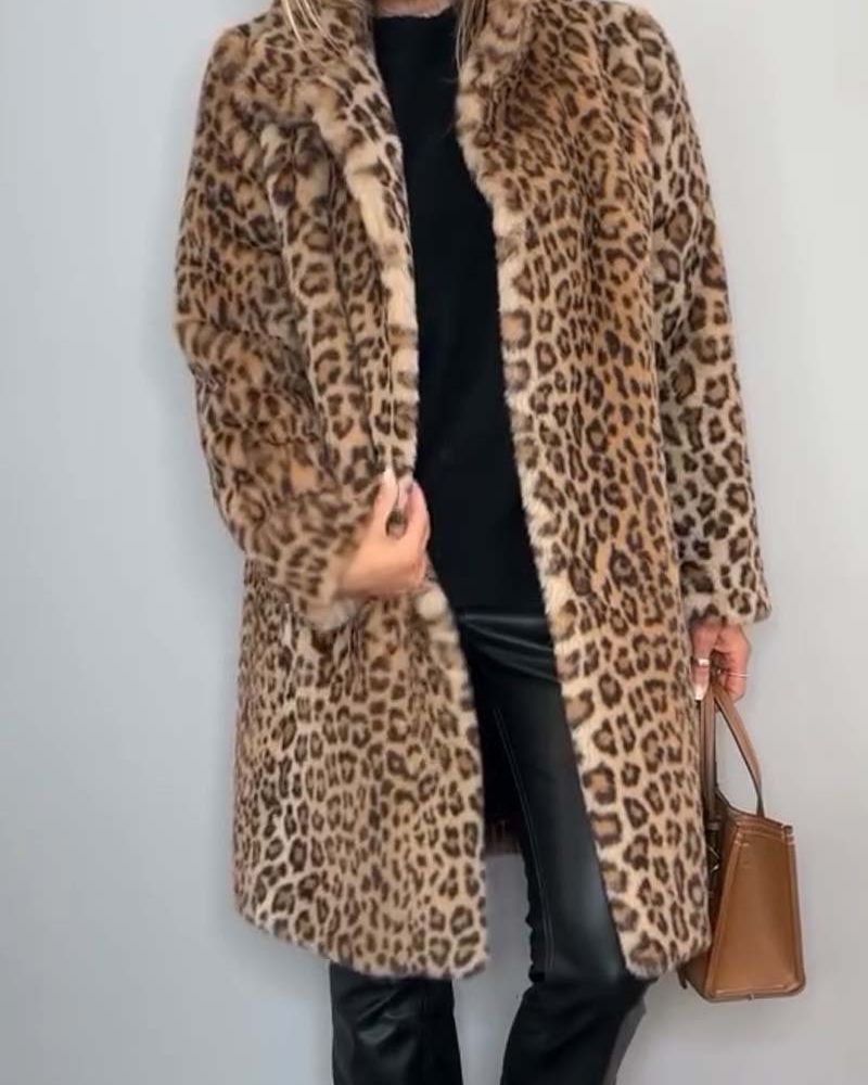 LEIA - Leopard Print Long Jacket