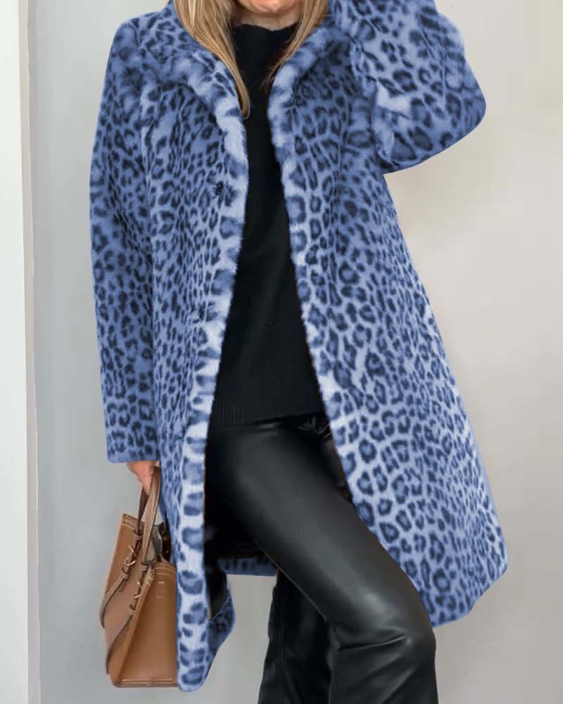 LEIA - Leopard Print Long Jacket