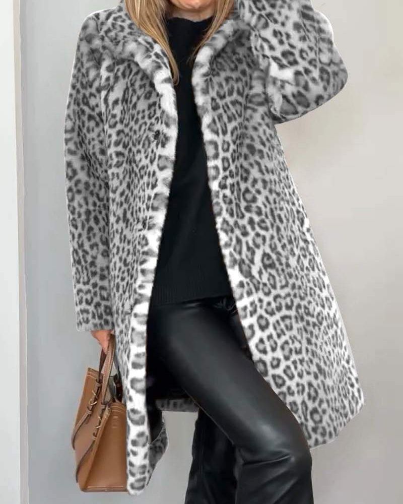 LEIA - Leopard Print Long Jacket