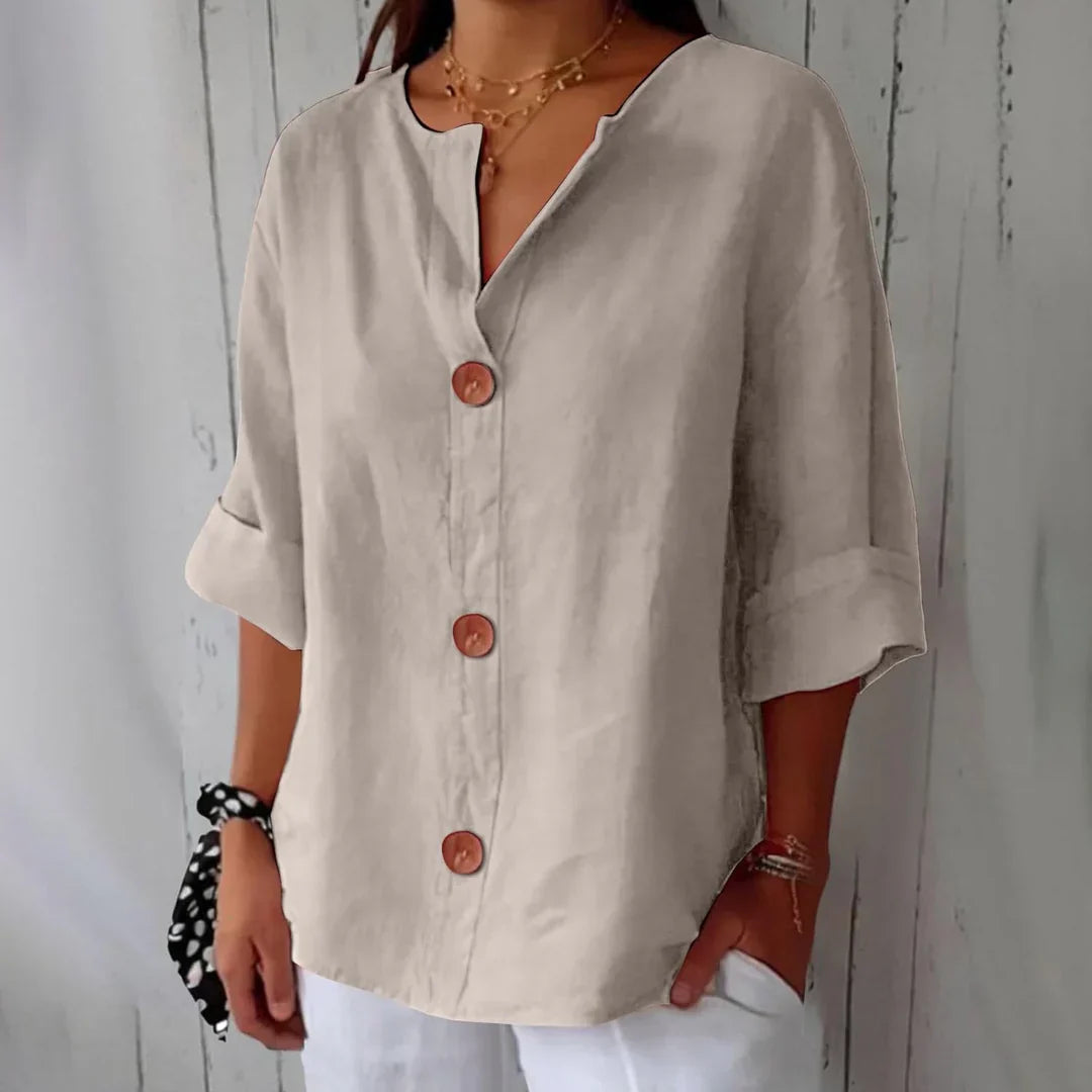 Liore™ – Minimalist Blouse with Vertical Structure