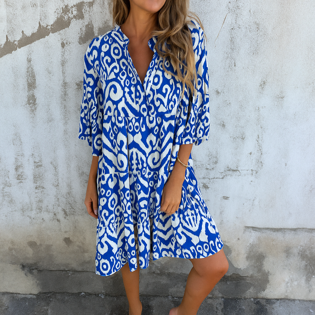 FLORELLA - ELEGANT DRESS WITH V-NECK