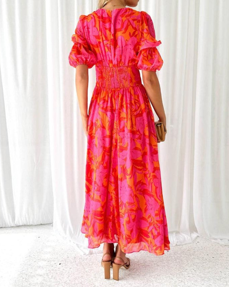 DERANA - PINK RED MAXI DRESS
