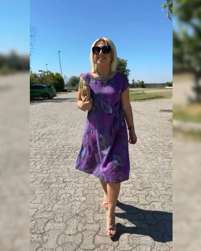 Hazal™ - Dress with Round Cuts and Beautiful Print