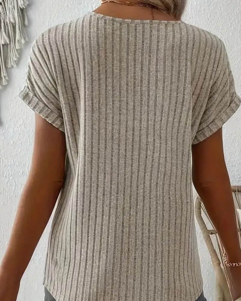 ROSINA KNIT BLOUSE WITH V-NECK