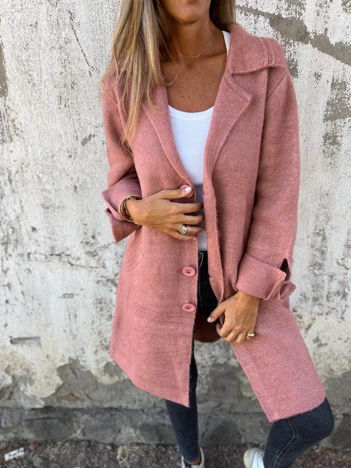 Baylea - Casual Long Jacket with Wool Collar
