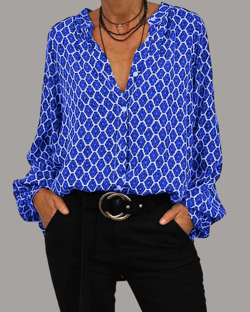 EDWINA GEOMETRIC BLOUSE
