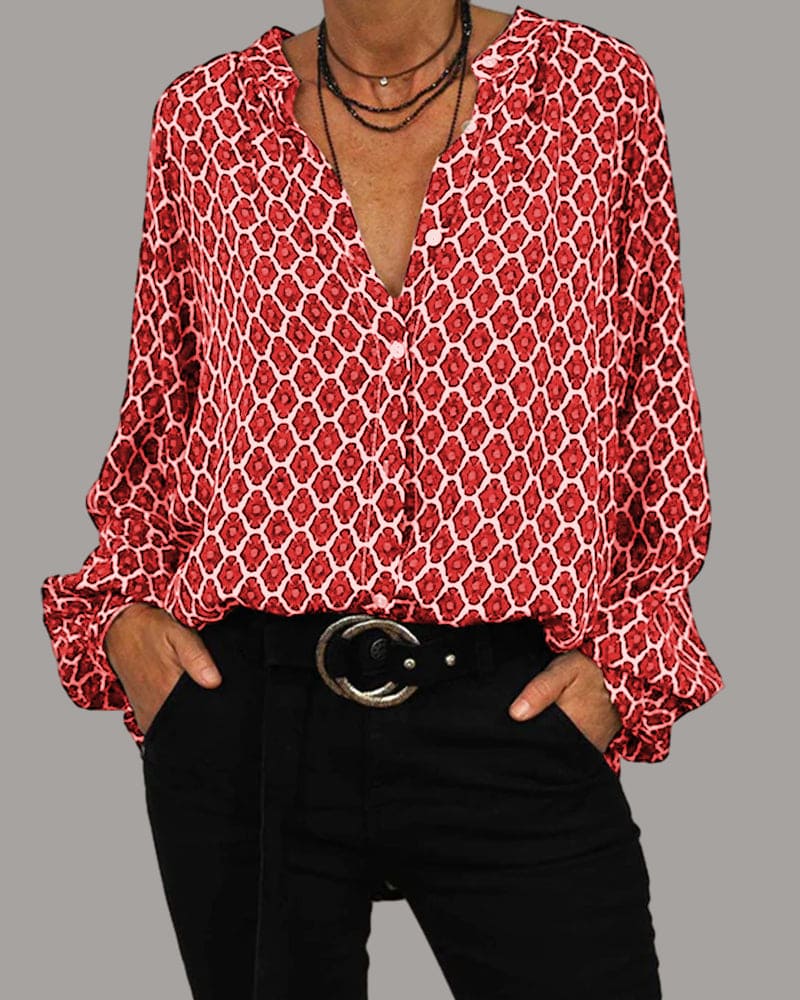 EDWINA GEOMETRIC BLOUSE